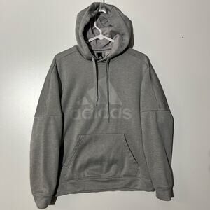 Adidas Center Logo Casual Gray Pull Over Hoodie Womans Size Medium